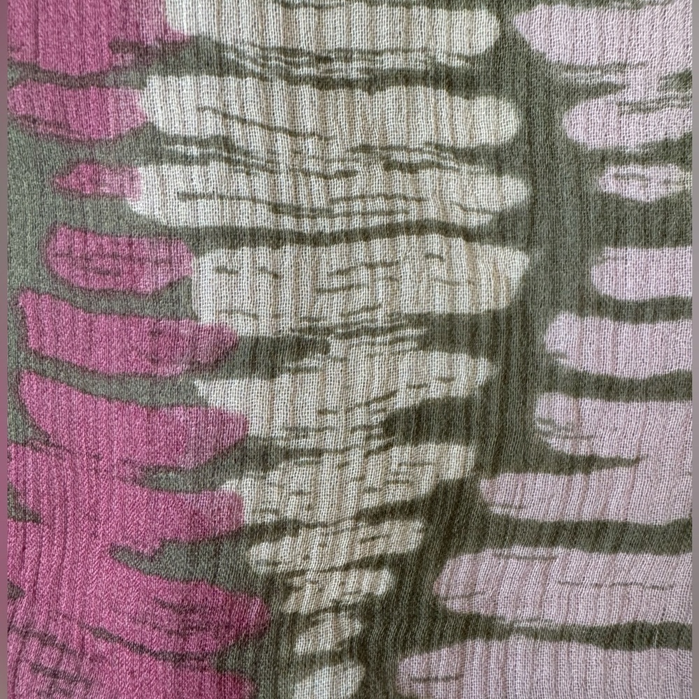 Alfani 100% Silk Pleated Knee Length Skirt Pink Green Zipper Closure size 8P - Picture 8 of 12